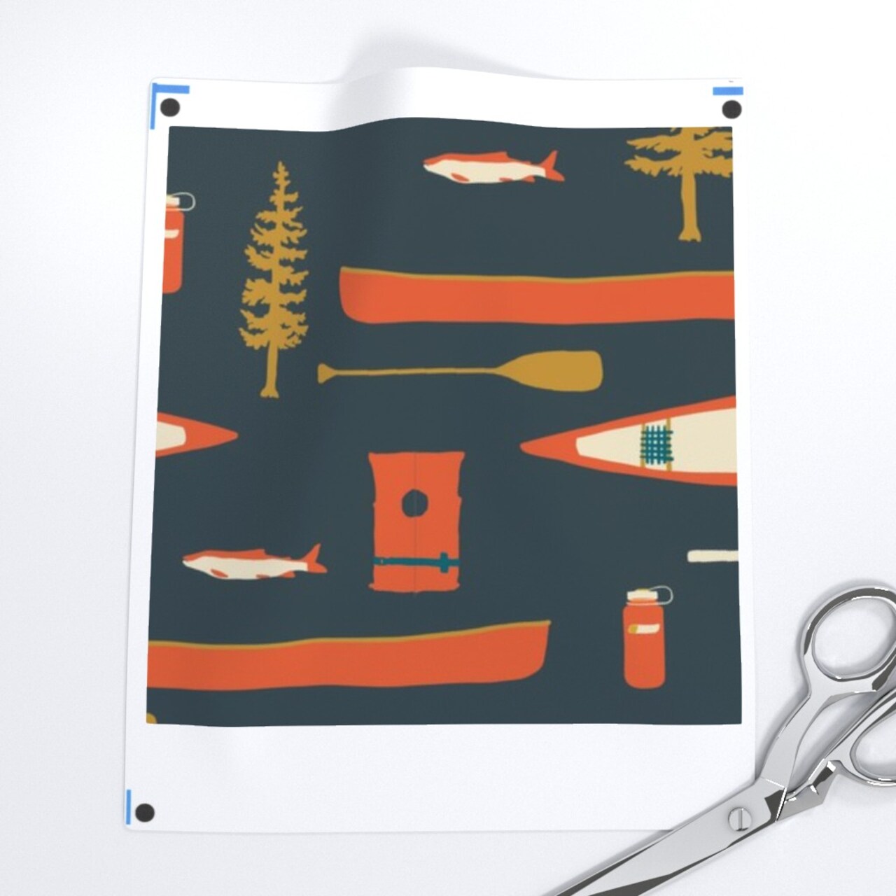 Rustic Lake Life Camping Woodland Nature Fishing Oar Cabin Tree Custom Removable Wallpaper by Spoonflower Peel & Stick Wallpaper 2FT Wide